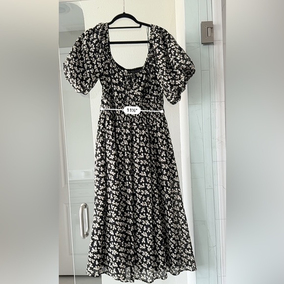 Tory Burch Smocked Floral Midi Beach Dress Size L - Picture 1 of 5
